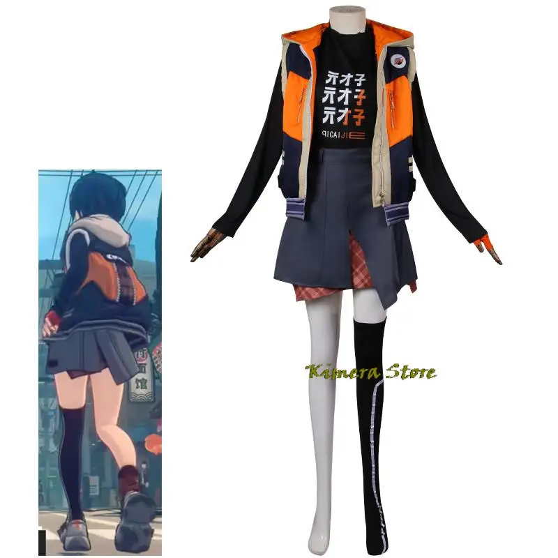 Костюм для косплея Game Zenless Zone Zero Belle Wise парики модный костюм топ шорты одежда