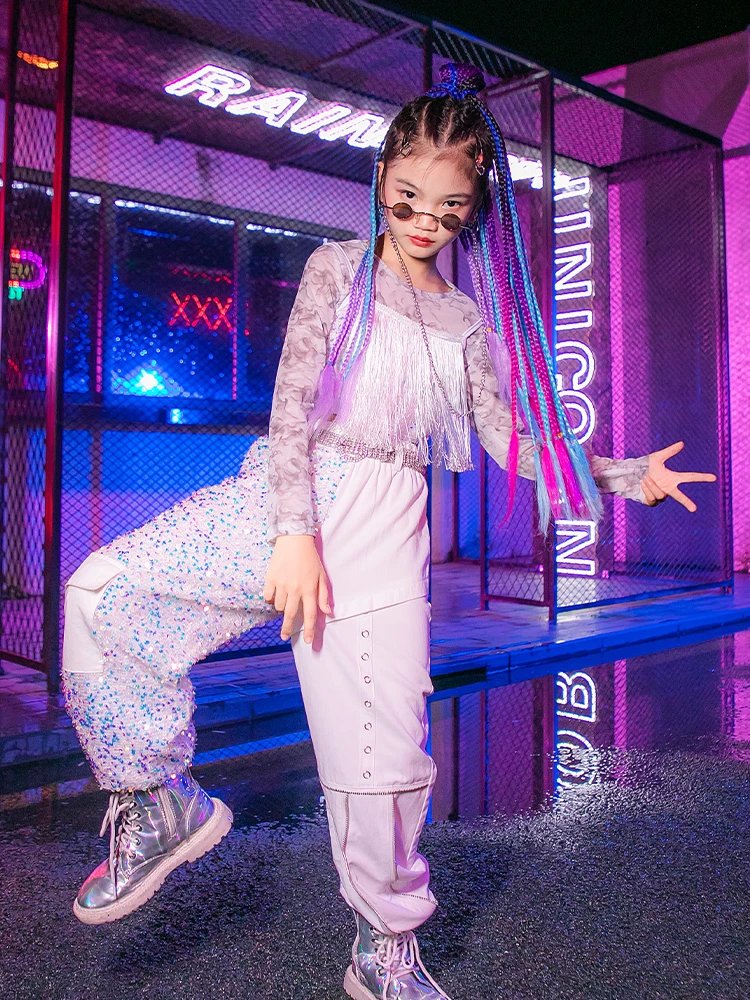 

Girls' Fashionable Performance Suit Jazz Dance Trendy Clothes Children's Clothes Hip Hop Handsome Girls' Show Clothes Cool