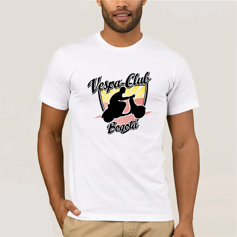 2022 Vespa Club Bogota Popular Print Men Women Summer 100% Cotton Black Tees Male Newest Top Popular Normal Tee Shirts Unisex