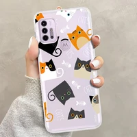 Fundas Phone Case for Motorola Moto G30 E20 E40 G40 Fusion Plus Play G20 G50 G60 Plus Power Cartoon Cute Cat Cover