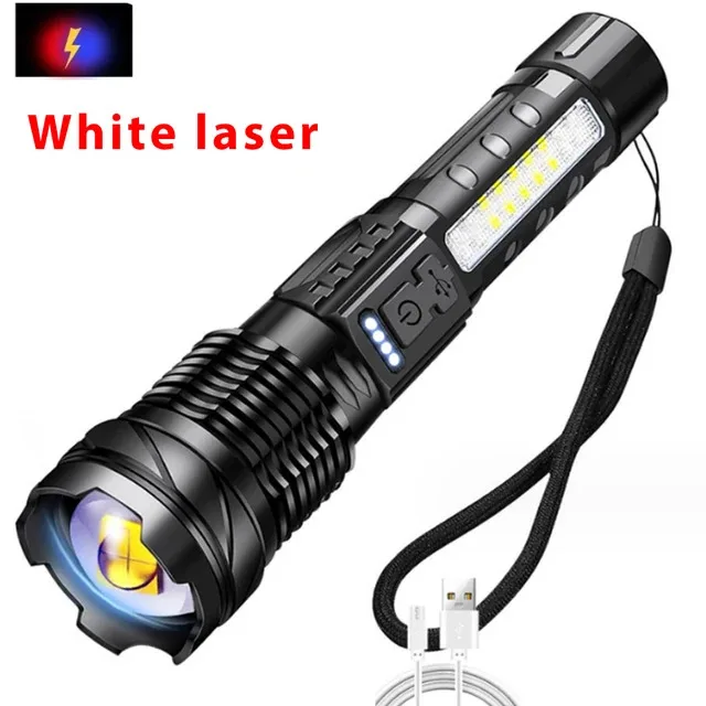 

Сверхмощный фонарик 2025 года, отклоненный фонарик, мощный мощный светодиодный белый фонарик, тактический фонарь с зарядным кабелем