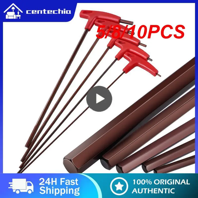 

5/8/10PCS Double-head Screwdriver T-handle T-shaped Wrench 3/4/5/6/8mm Chamfer Tip Design Hex Key Bicycle Maintenance Tools