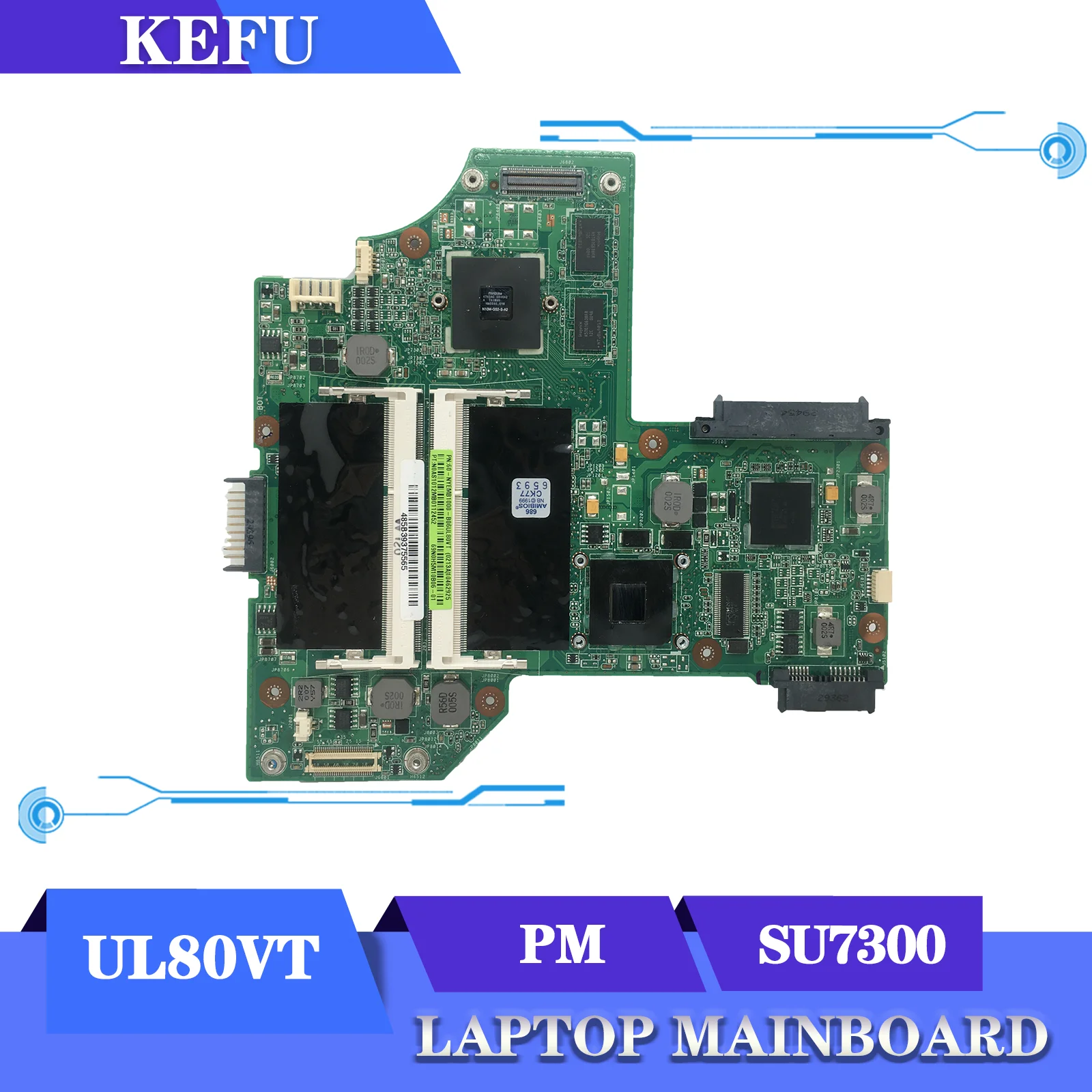 

KEFU Best Quality UL80V Mainboard For UL80VT PL80VT Laptop Motherboard CPU SU7300 GT310M GPU REV:3.1 MAIN BOARD TEST OK