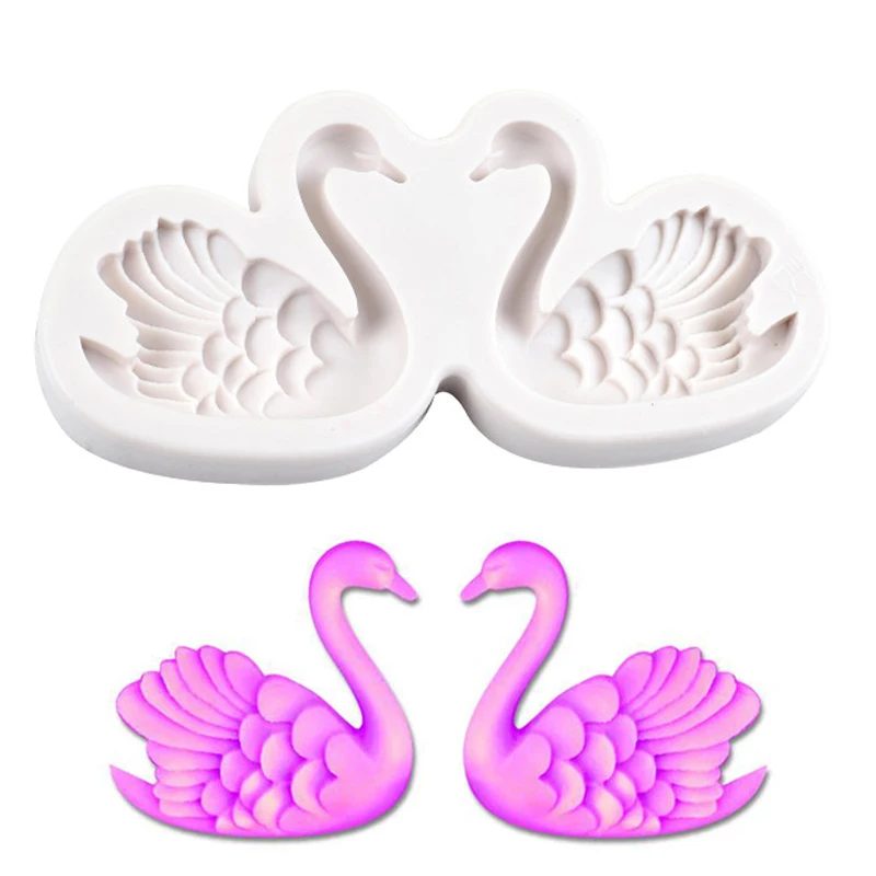 

3D Swan Couple Silicone Cake Decor Mold DIY Chocolate Candy Desserts Cookies Pastry Kitchen Baking Tool Fondant Mold Bakeware