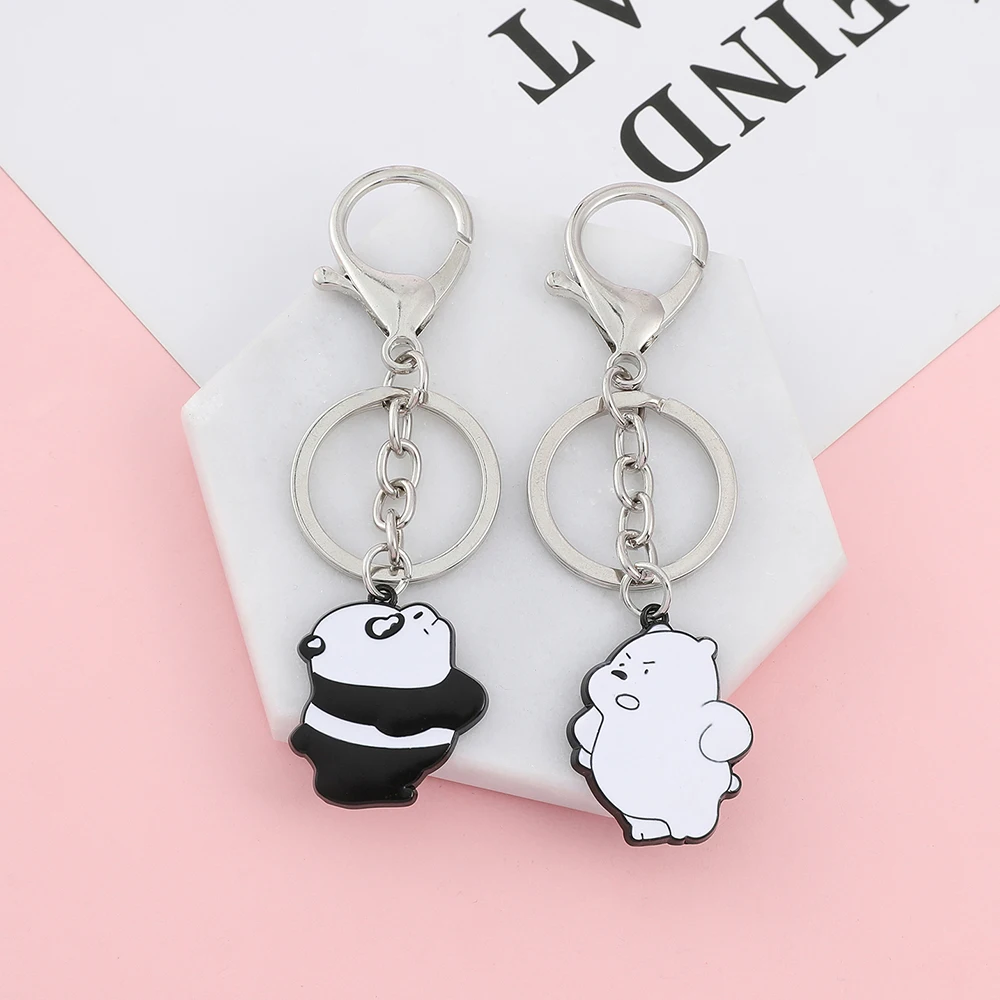 

Bear Cute Backpack Keychains Pendant Jewelry Cartoon Animal Keychain Panda Keyring Women Cute Bag Key Chains Couple Keyfob Gifts