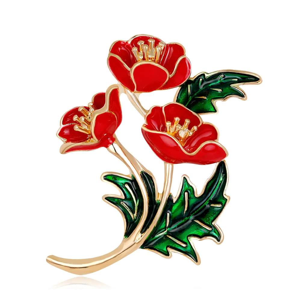 

Red Flower Brooch Pins for Women Fashion Crystal Broches Vintage Jewelry Broche PinsBrooch