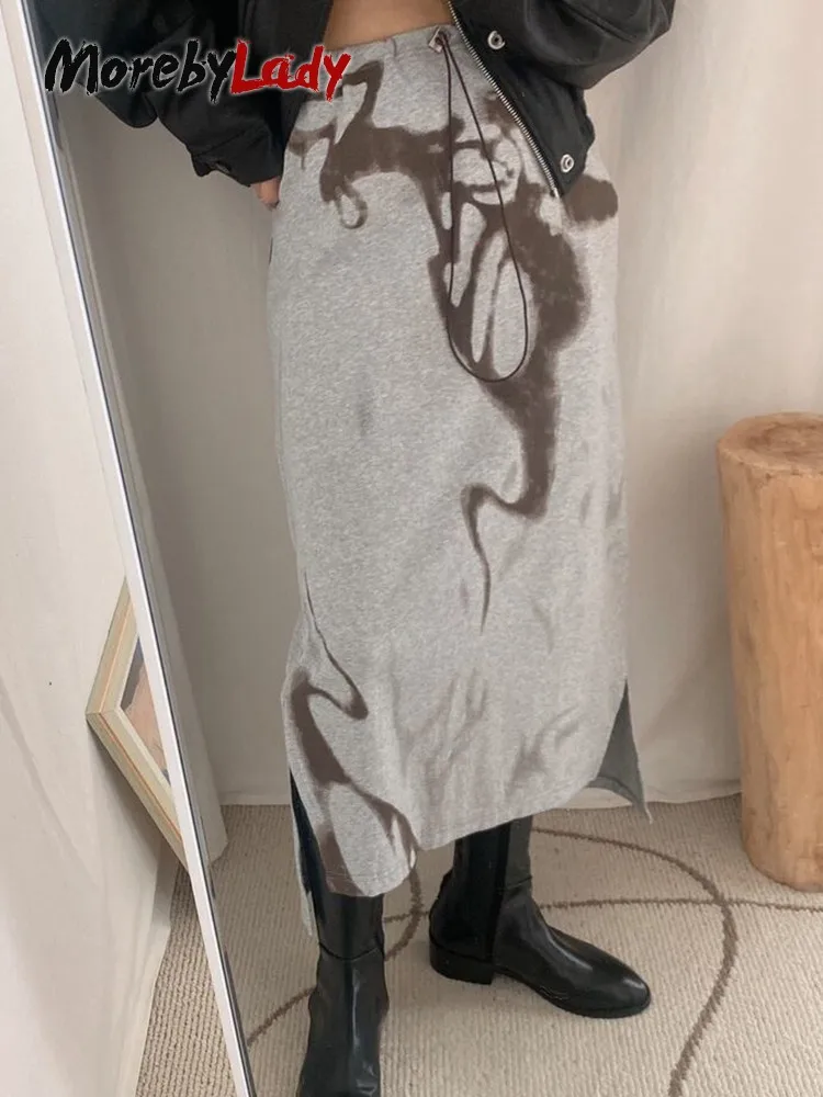 

Юбка в американском стиле ретро Morebylady Женская в японском стиле 1920-х годов юбка с высокой талией Y2k винтажная юбка с завязкой длинная Готическая бандажная юбка