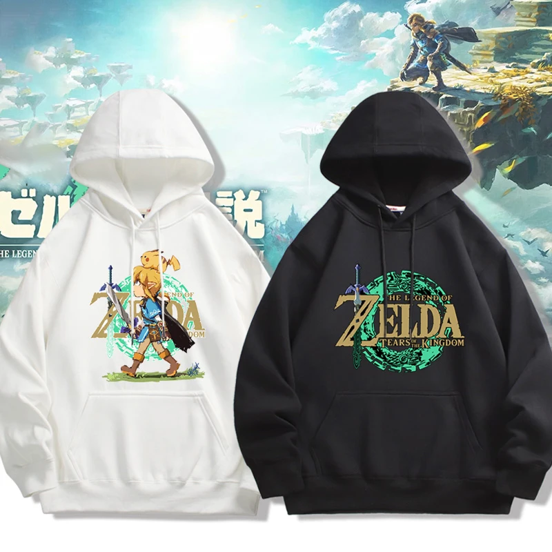 Uniqlo Мужская И Женская Хлопковая Толстовка С Капюшоном legend Of Zelda Kingdom Tears Game Принтом