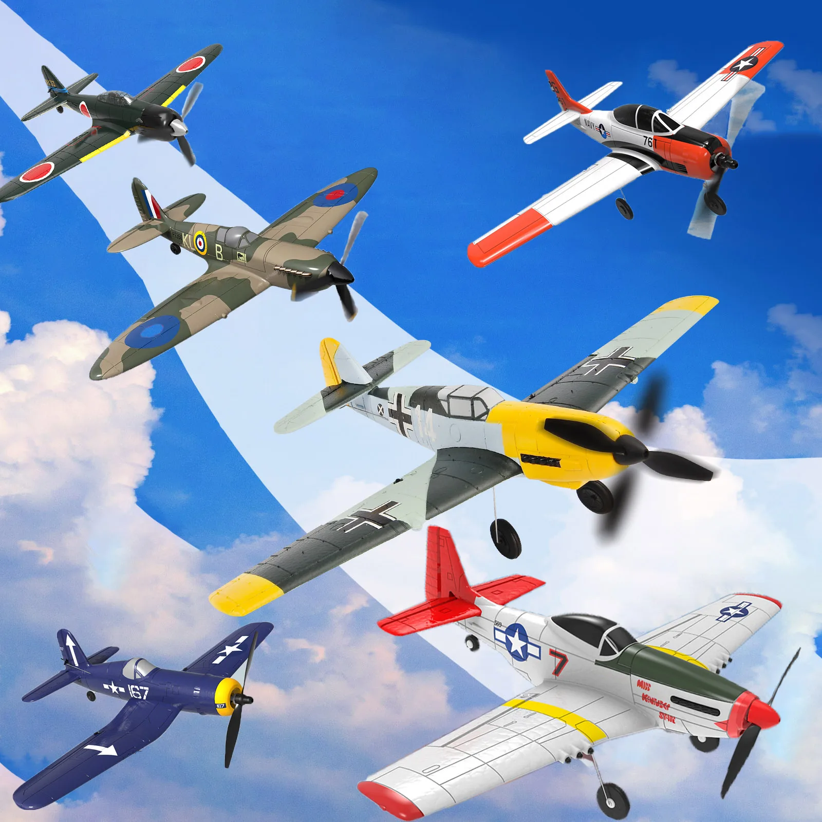 

Airplane Wing Fighter P51D Mustang Xpilot Stabilization System EPP 400mm F4U Corsair 4-Ch 2.4G 6-Axis PNP Airplan Gift Toys