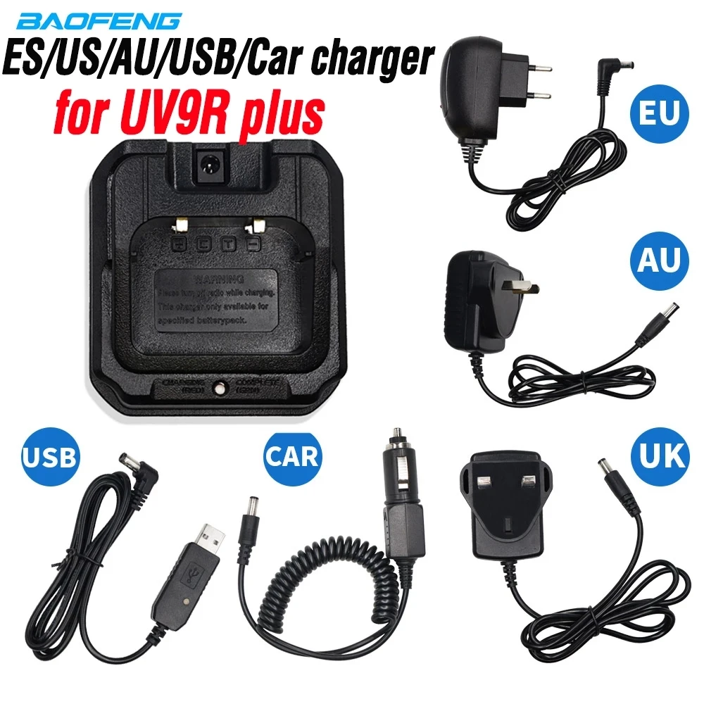 

Baofeng UV-9R Plus 9R Pro EU/US/UK/AU/USB/Car Charger For Baofeng Waterproof Walkie Talkie UV-XR UV-9R Plus A58 BF-9700 Radio