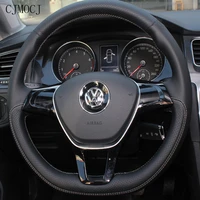 for volkswagen cc golf 7 gti mk7 polo gti all series customized hand stitched leather suede carbon fibre steering wheel cover