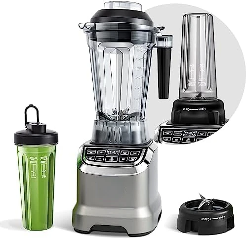 Smoothie Countertop Blender, 1800 W Professional Blender for Kitchen with 600ml Travel bottle, High-Speed Blender for Shakes, Sm