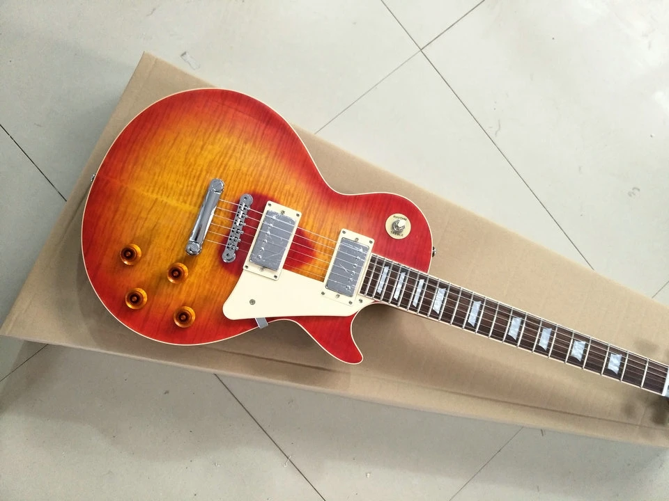 

Hot Sale Free Shipping Classic LP electric guitar, one piece body and neck relic guitar by hand lp guitar