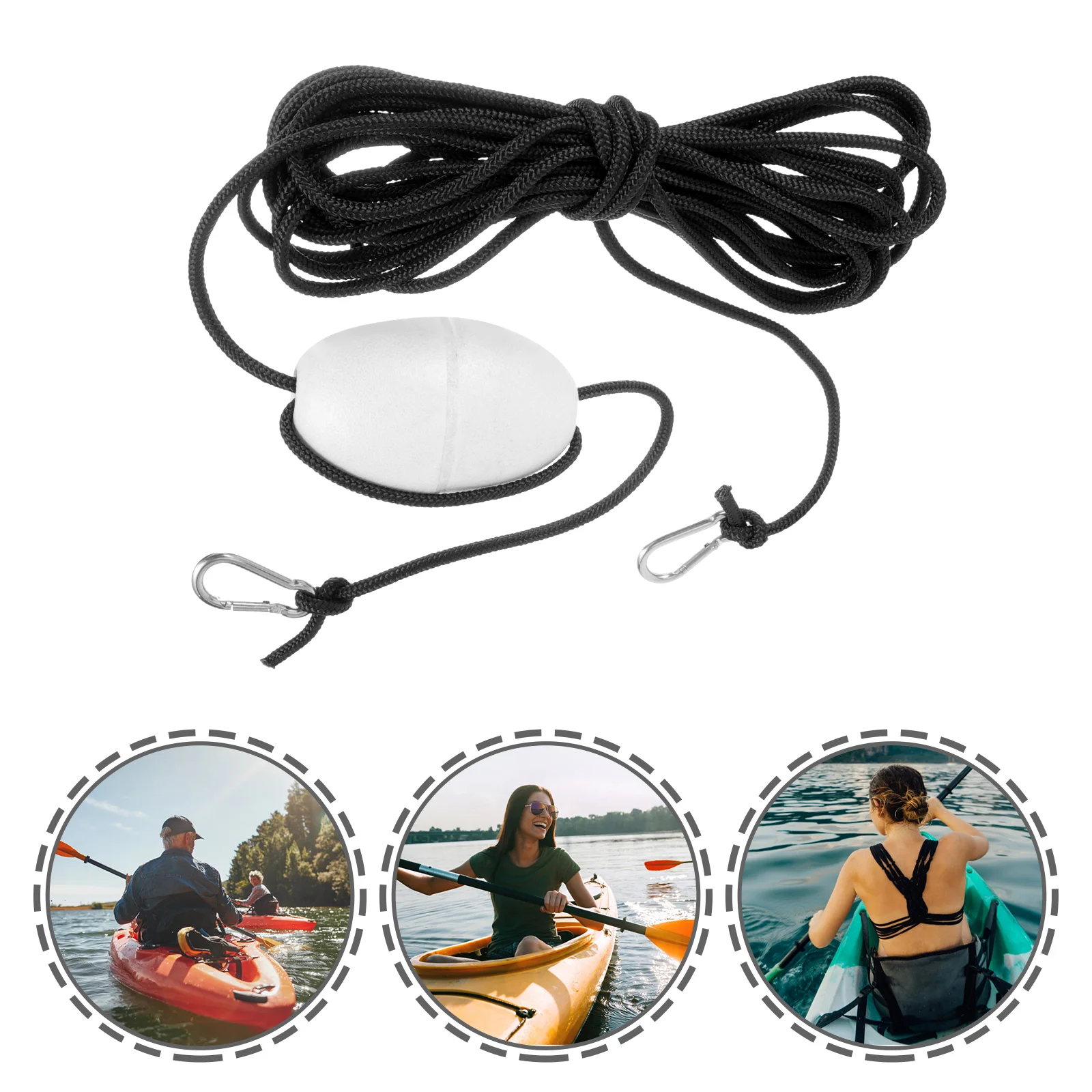 Drift Anchor Tow Throw Leash Line with Buoy Float Kayak Anchors Rope for Outdoor
