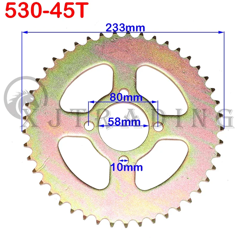 530 цепь 28T/31T/32T/35T/37T/40T/41T/45T зубчатая Задняя звездочка для квадроцикла, кроссового мотоцикла