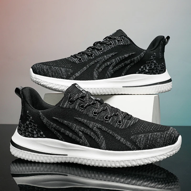 Mens Running Shoes Breathable Comfortable Sneakers Men Tennis Trainers Lightweight Casual Sports Shoes Male Lace-up Anti-slip