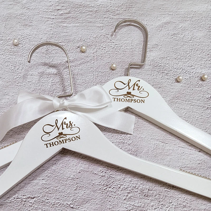 Индивидуальные Свадебные вешалки для платья нескользящая белая вешалка
