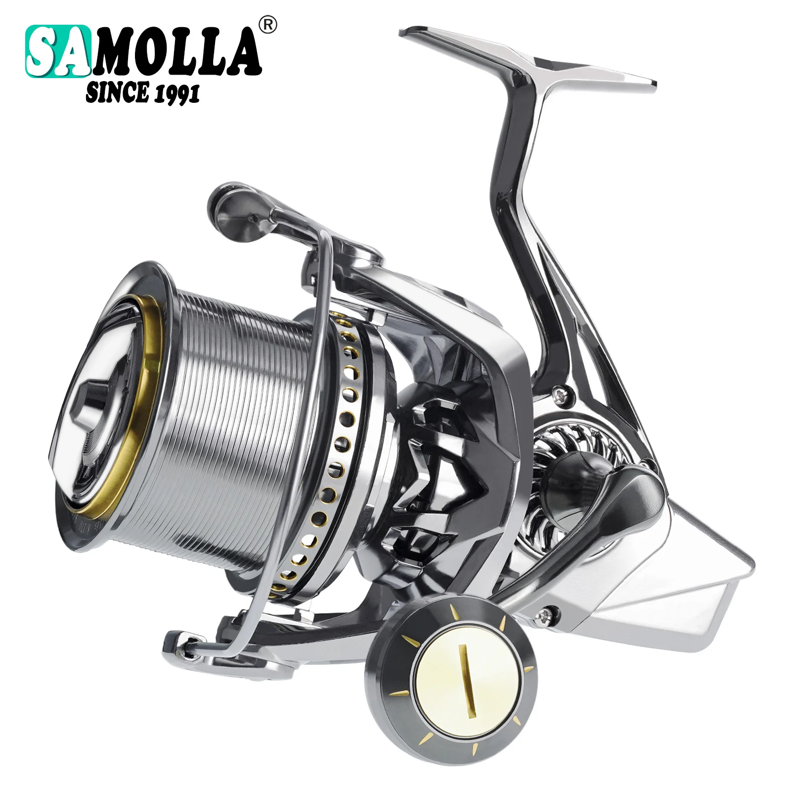2023 New All Metal Fishing Reel Spinning Coil Saltwater Carp 11+1BB 4.8:1 25KG Drag Size 8000-12000 For Seawater Distant Wheel