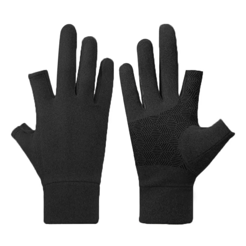 

Перчатки с двумя пальцами для мужчин, нескользящие перчатки для вождения, велоспорта, пешего туризма, рыбалки