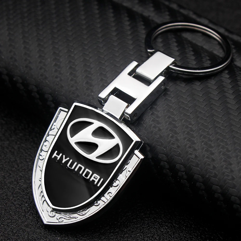 

New 3D Metal Car Styling Keychain Shield Badge Keyring Creative Featured Gift For Hyundai i20 i30 ix35 Solaris Elantra A