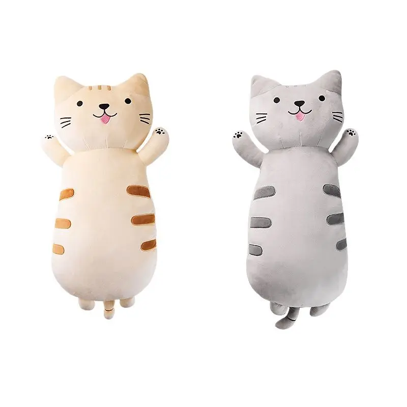 

Kawaii Japan 80cm Bicolor Smiling Cat Cushion Throw Soft Comfort Create High Quality Cute Childhood Plush Toys Child Gift Doll