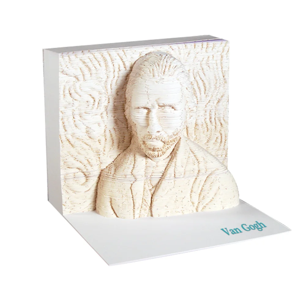 

Van Gogh Portrait Series 3D Paper Notes Paper Omoshiroi Block3D Paper Craft Bookmark Notes With Pen Holder3D Paste Art Notepad