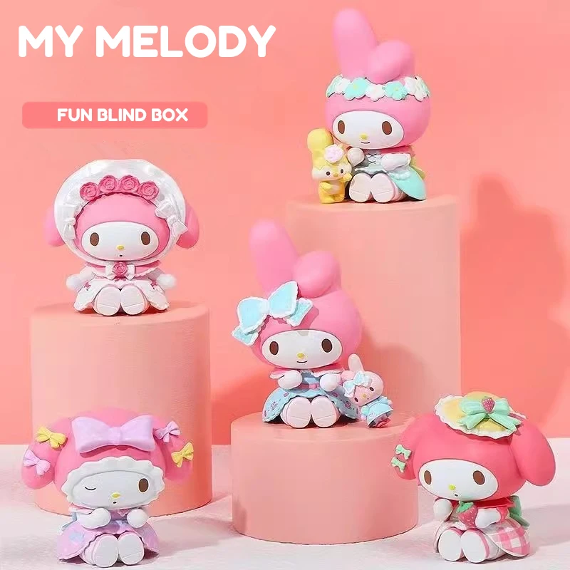 

Kawaii Sanrio Genuine Anime Figures My Melody Forest Tea Party Action Figure Dolls Toys Desktop Collections Ornament Decoration