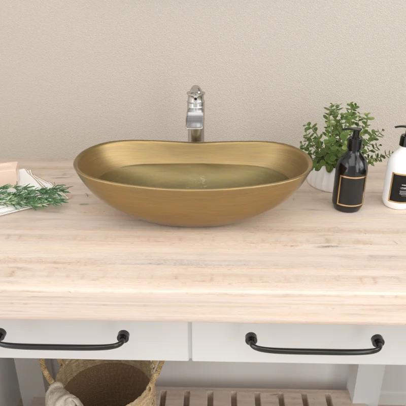 

24 Bathroom Vessel Sink - 24x14 Oval Bathroom Sink Above Counter Porcelain Vessel Sink Round Bowl Sink Modern