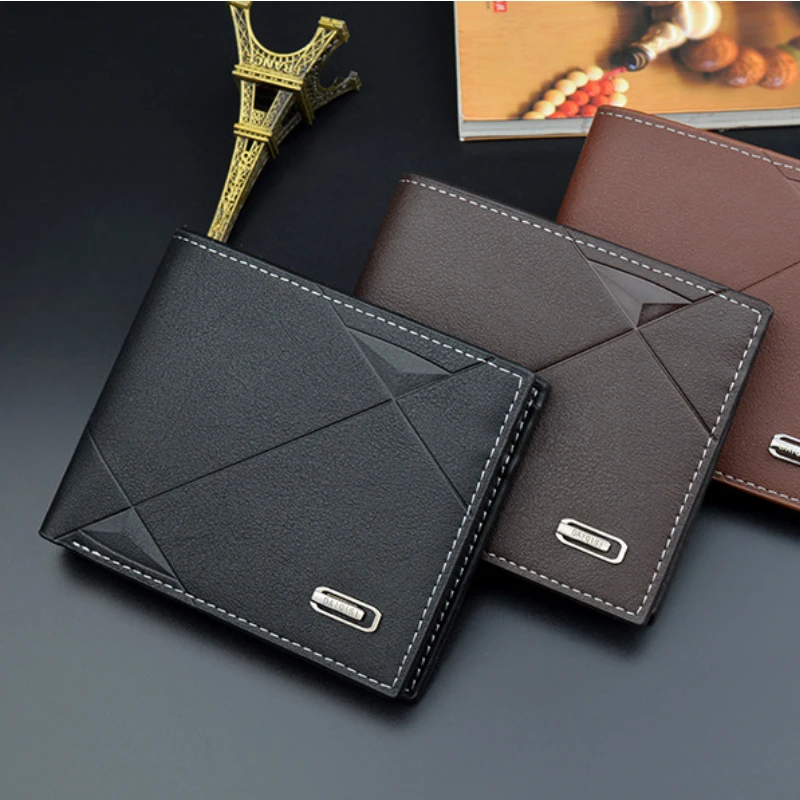 

Черный держатель для кредитных карт из искусственной кожи, мужской короткий Однотонный женский клатч, тонкие кошельки оптом из искусственн...