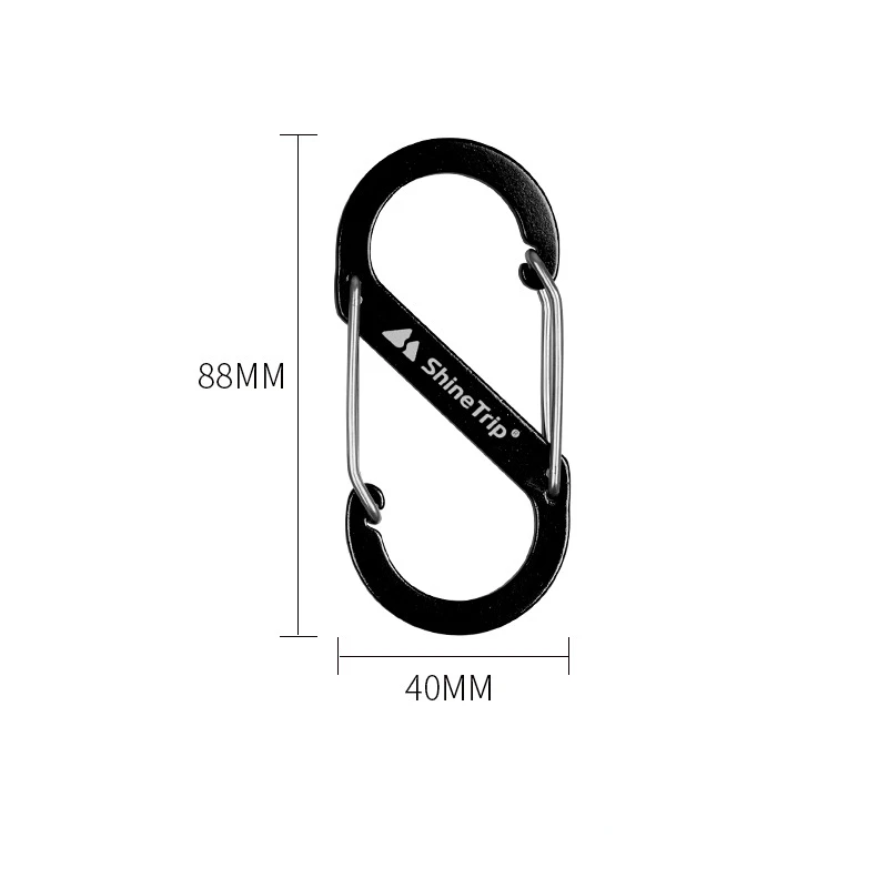

S Type Stainless Steel Carabiner with Lock Mini Keychain Hook Anti-Theft Outdoor Camping Backpack Buckle Key-Lock Tool