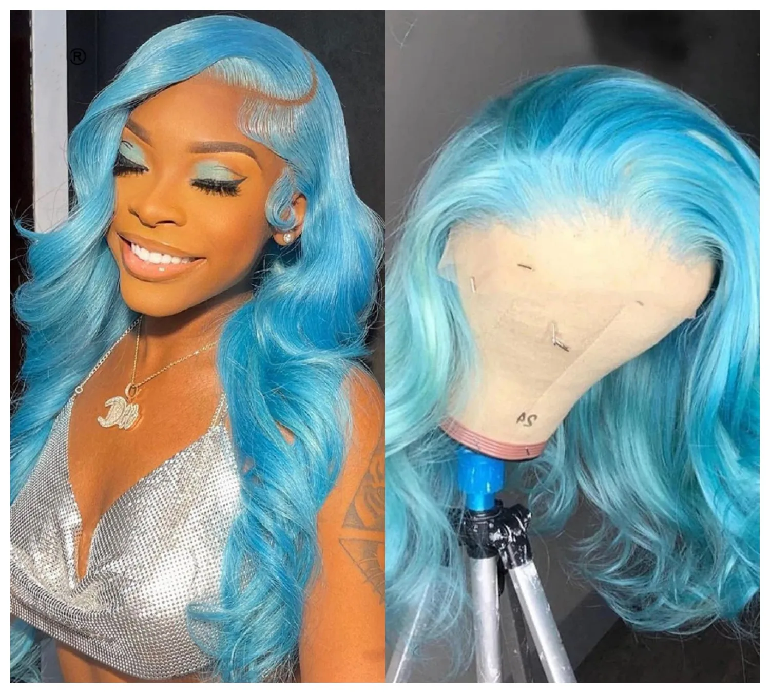 

200 плотность синий цвет тела волна 13x 6 кружевной передний парик предварительно выщипанные бразильские человеческие волосы Реми 4x4 парики без клея для женщин