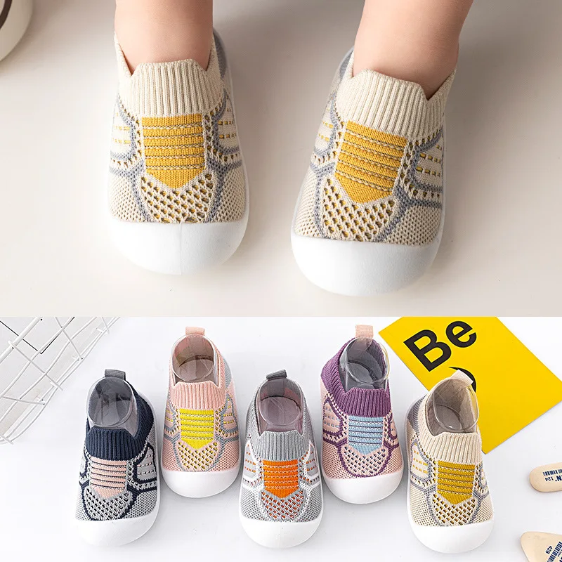 Baby Shoes Non-slip Baby Floor Rubber Soled Socks Children's Mesh Shoes Soft Soled Summer Mesh Breathable Anti-sweat Children