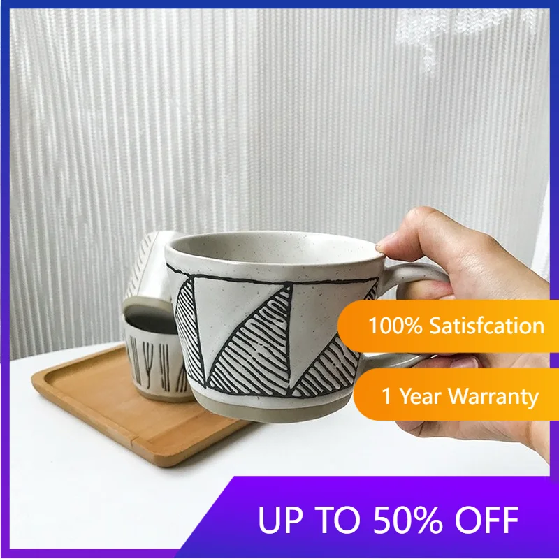 

Japanese Retro Children's Breakfast Cup Pearl Cup Mug Simple Creative Ceramic Coffee Cup Tas Cafe Home Milk Cup