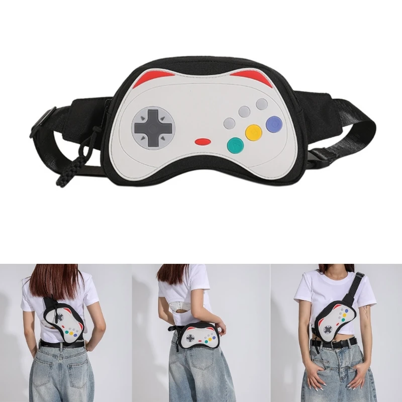 

Crossbody Waist Pack PU Fanny Pack Purse for Girl Women Large Capacity Sports Bag for Travel Gamepad Shaped Bags
