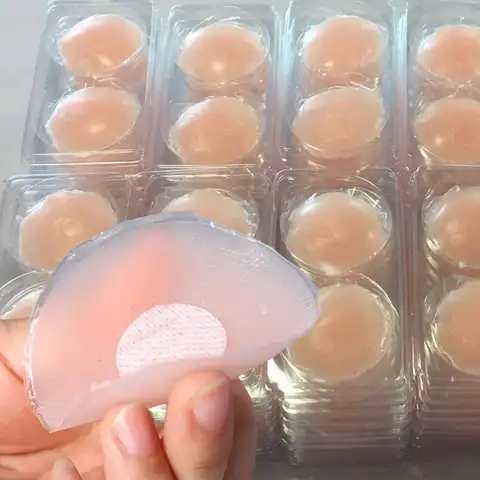 2Pcs Woman Reusable Invisible Self Adhesive Silicone Breast Chest Nipple Cover Bra Pasties Pad Petal Mat Stickers Accessories