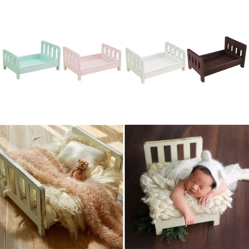 

Newborn Props for Photography Wood Detachable Bed baby Photography Background Accessories Newborn Props