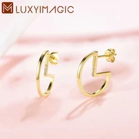 luxyimgaic 925 sterling silver trend emarald stud earrings for women wedding engagement flower earring luxury fine jewelry