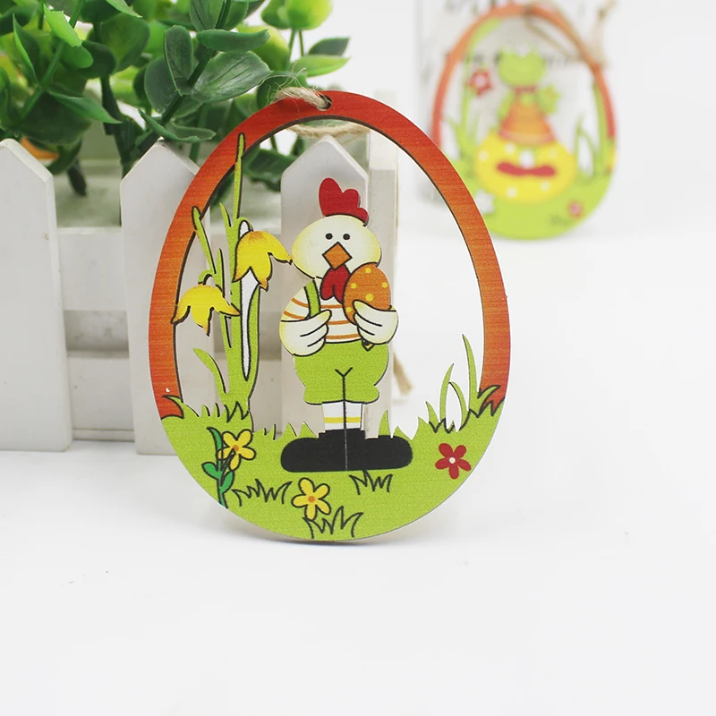 6 шт. деревянные подвески в виде цыпленка кролика и яиц |