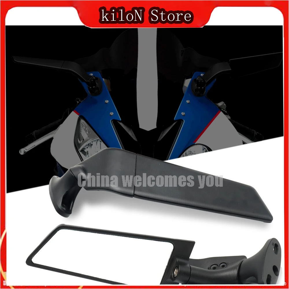 

Motorcycle Wide field of view Rearview Mirrors Wind Wing Adjustable Rotating Side Mirrors For BMW S1000 S1000R S1000RR HP4