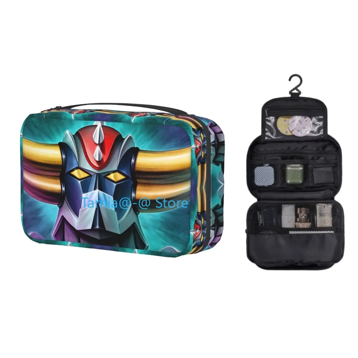 

Hanging Travel Grendizer Goldrake UFO Robot Toiletry Bag Portable Makeup Cosmetic Organizer Women Beauty Storage Dopp Kit Box