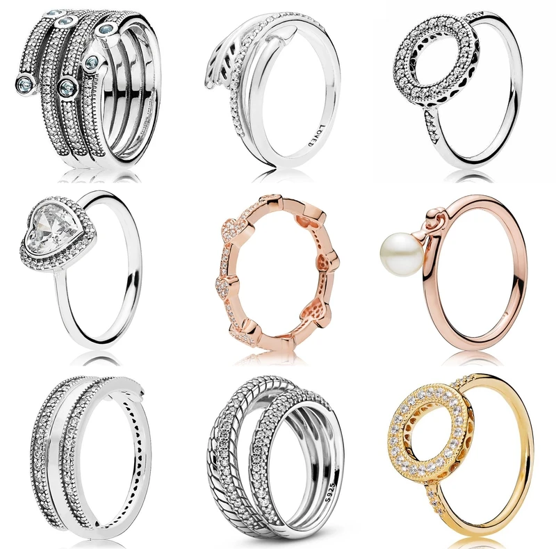 

Authentic 925 Sterling Silver Sparkling Reversible Hearts With Crystal Ring For Women Wedding Party Gift Fashion Jewelry