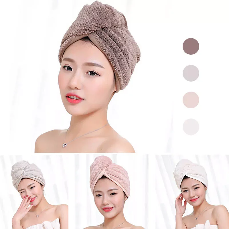

23*60cm 1 Pc Quick Dry Towels Microfiber Fabric Dry Hair Hat Shower Cap Lady Turban Bath Towel Absorbent