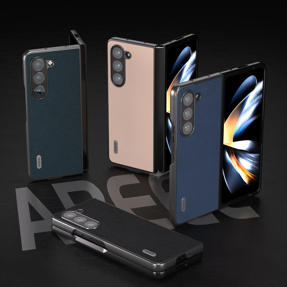 

Чехол для Samsung Galaxy Z Fold5, кожаный чехол для телефона с рисунком личи, ударопрочный Тонкий чехол для Samsang ZFold5 ZFold 5