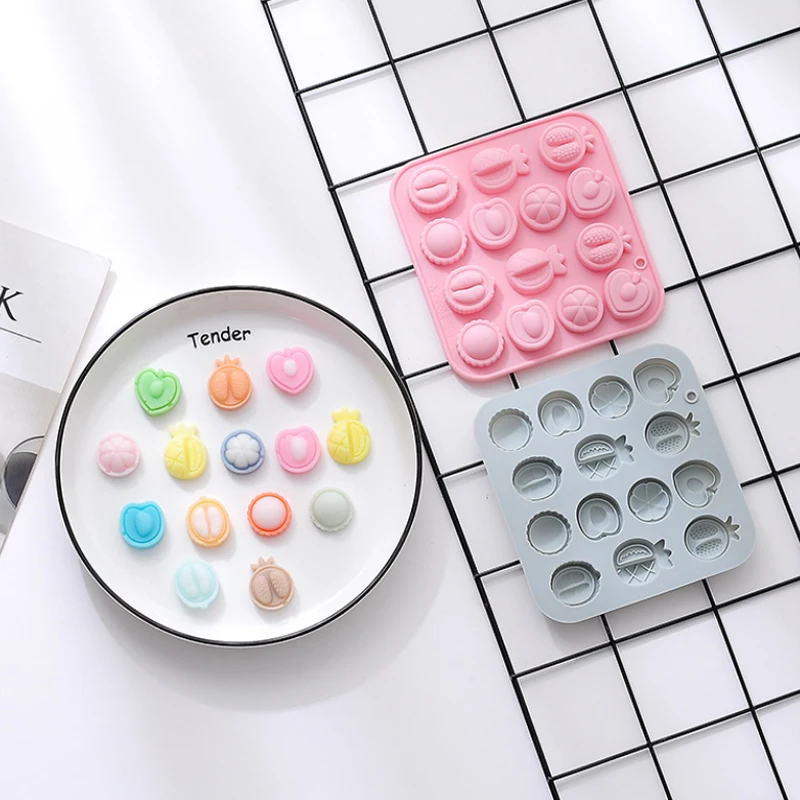 

14 Cartoon Fruit Fondant Cake Decoration Silicone Mold DIY Fondant Chocolate Baking Tool Keychain Pendant Making