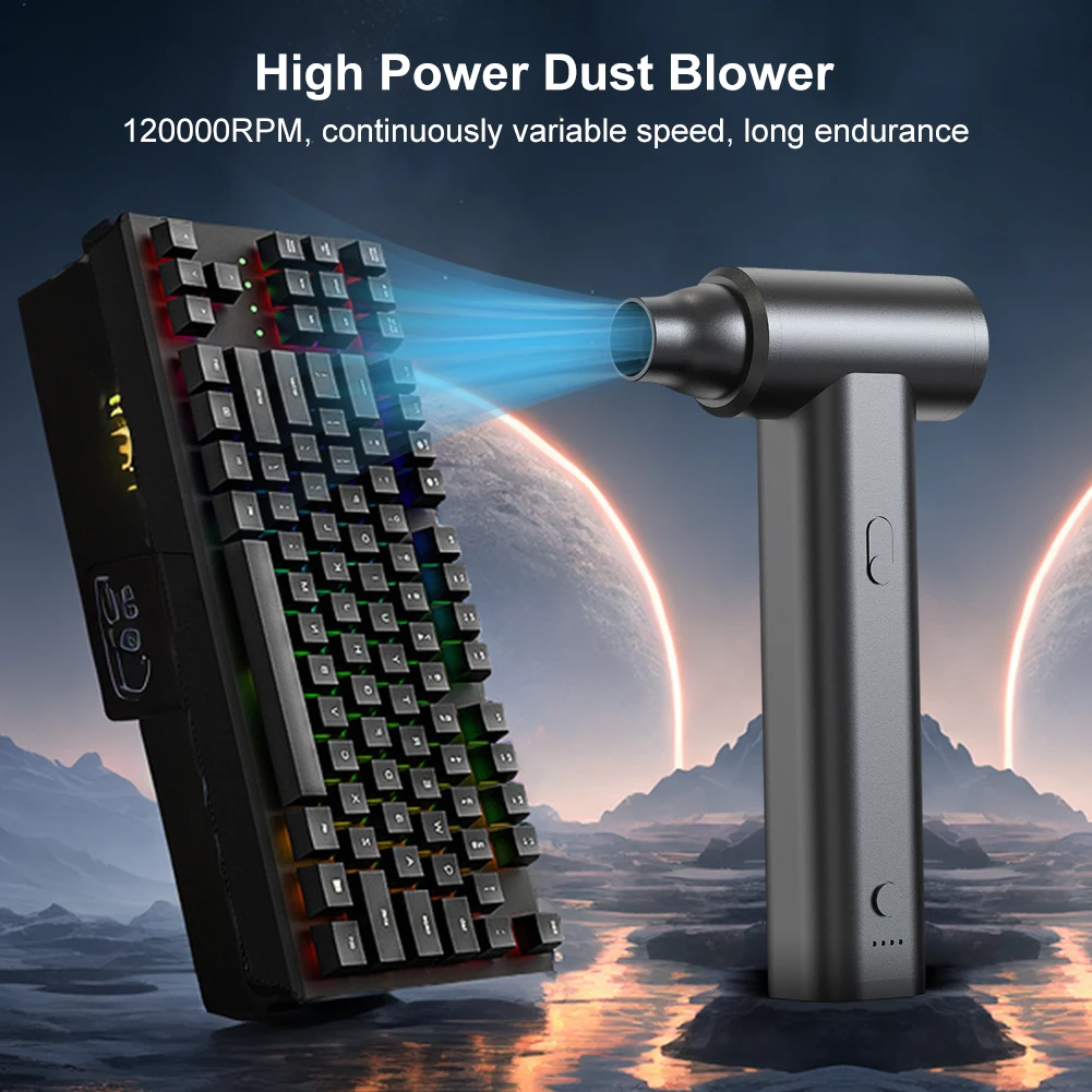 Мини-вентилятор турбовентилятора 120000 PRM 2 в 1 воздуходувка и пылесос