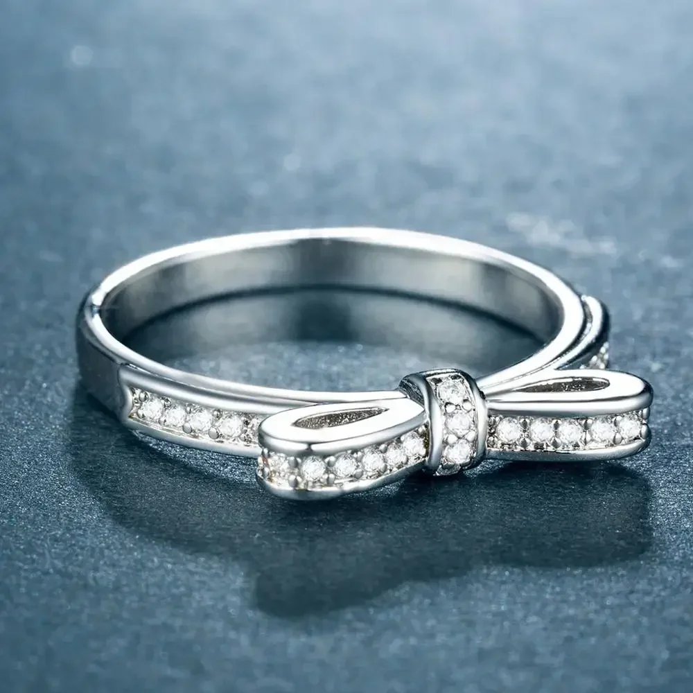 Новое милое кольцо с бантом персонализированное и минимальное женское