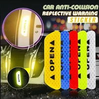 12pcs car anti collision reflective warning sticker high reflective tape motorcycle bike helmet sticker car safety decor sticker