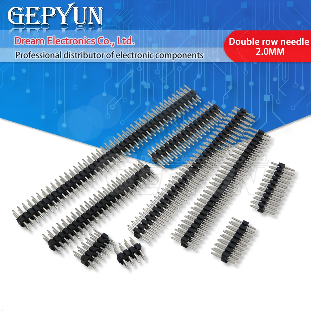 

10 шт. 2,0 мм штекерные контакты 2*3/4/5/6/7/8/10/12/15/18/20/25/30/40P 2 мм двойные позолоченный медный штыревой разъем
