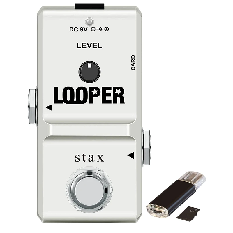 

Stax Mini Guitar Looper Pedal Loop Pedal for Electric Guitar 10 Minutes of Looping Unlimited Overdubs SD Card Inside