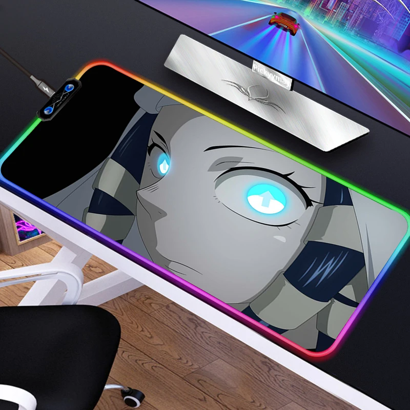 

Fire Force Gaming Mouse Pad Mouse Pad Gamer Computer Mousepad RGB Backlit Mause Pad Large Mousepad XXL For Desk Keyboard Mat